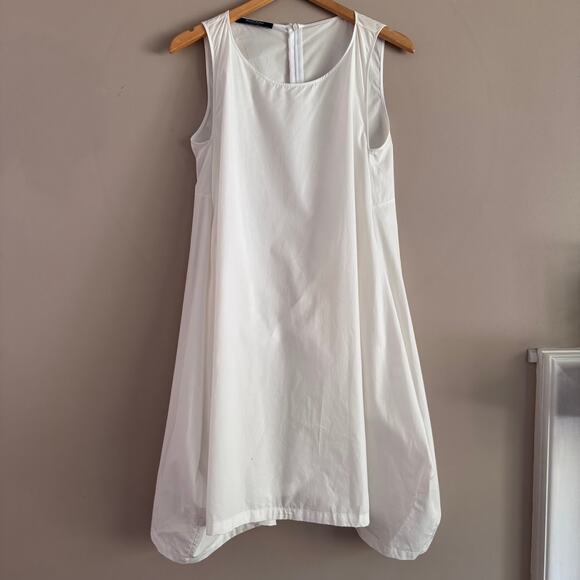 Nuovo Borgo White Sleeveless Bubble Dress Minimalist Made in Italy Size Medium - Picture 1 of 5